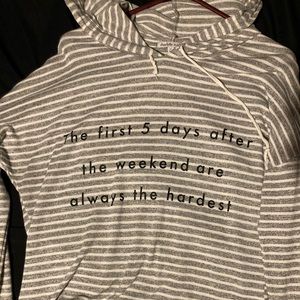 gray striped hoodie